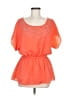 Studio Y 100% Polyester Orange Short Sleeve Blouse Size M - photo 1