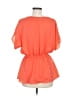 Studio Y 100% Polyester Orange Short Sleeve Blouse Size M - photo 2