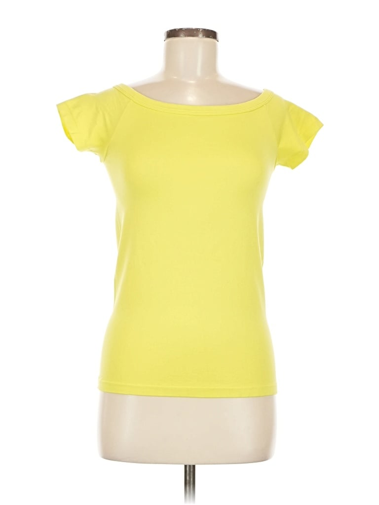 Pre-owned Alberto Makali Short Sleeve Top Yellow Boatneck Tops