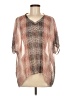 CAbi 100% Polyester Brown Short Sleeve Blouse Size M - photo 1
