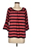 MICHAEL Michael Kors Stripes Red 3/4 Sleeve Top Size M - photo 1