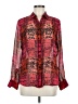 Etcetera 100% Silk Red Long Sleeve Silk Top Size 6 - photo 1