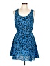 Reformed 100% Polyester Animal Print Blue Cocktail Dress Size L - photo 1