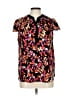 Attention 100% Polyester Floral Black Short Sleeve Blouse Size L - photo 1