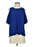 Veronica M. 100% Polyester Blue Short Sleeve Top Size XS - photo 1