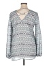 Studio Y 100% Polyester Silver Long Sleeve Blouse Size XL - photo 2