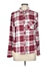 No Comment Plaid Burgundy Long Sleeve Blouse Size L - photo 1