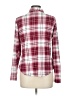 No Comment Plaid Burgundy Long Sleeve Blouse Size L - photo 2