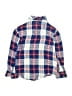 Justice 100% Viscose Plaid Blue Long Sleeve Button-Down Shirt Size 6 - photo 2
