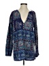 Assorted Brands Paisley Blue Long Sleeve Blouse Size XS - photo 1