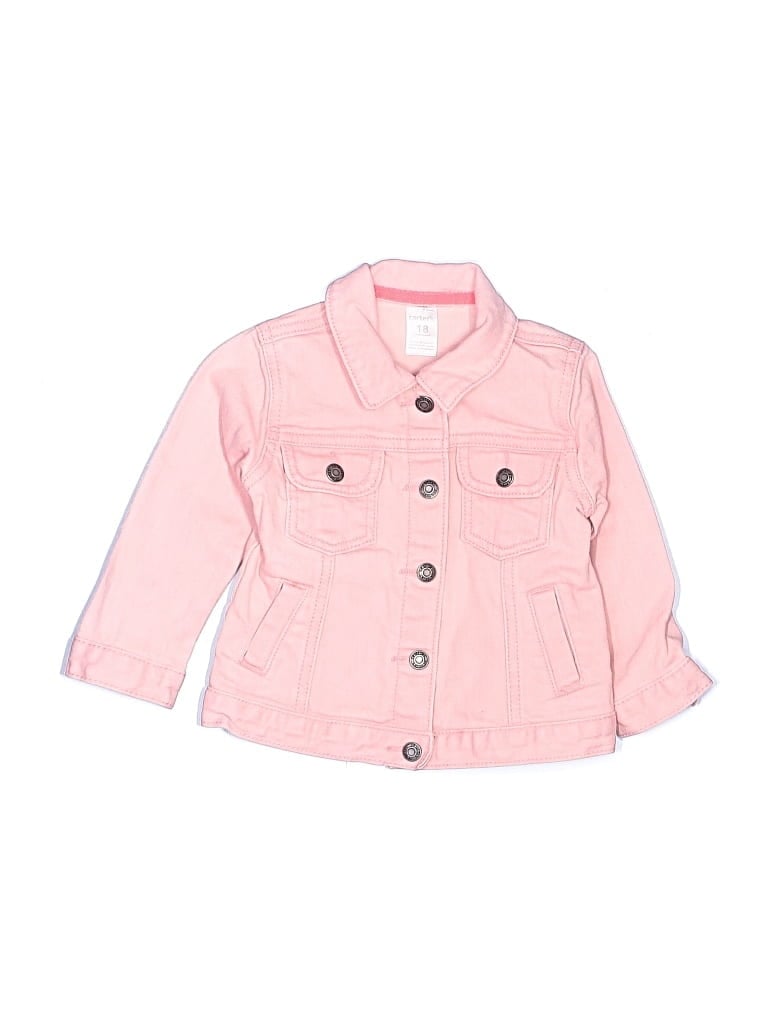 Pre-owned Carter's Kids' Denim Jacket In Pink
