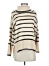 Unbranded Stripes Ivory Tan Turtleneck Sweater Size S - photo 1