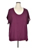maette 100% Polyester Purple Short Sleeve Blouse Size 1X - photo 1