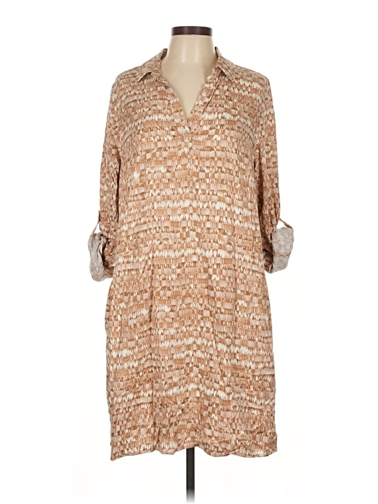 Pre-owned Time And Tru Casual Dress In Brown