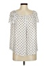 Maison Jules 100% Polyester Polka Dots Ivory Short Sleeve Blouse Size S - photo 1