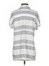BeachLunchLounge Stripes Gray White Short Sleeve Blouse Size XS - photo 2