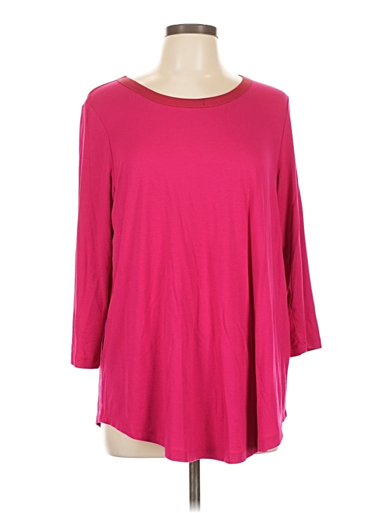 Pre-owned Jm Collection 3/4 Sleeve T-shirt In Pink