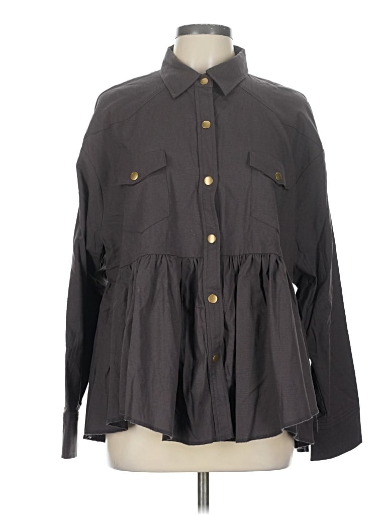 Pre-owned Mittoshop Long Sleeve Button Down Shirt In Gray