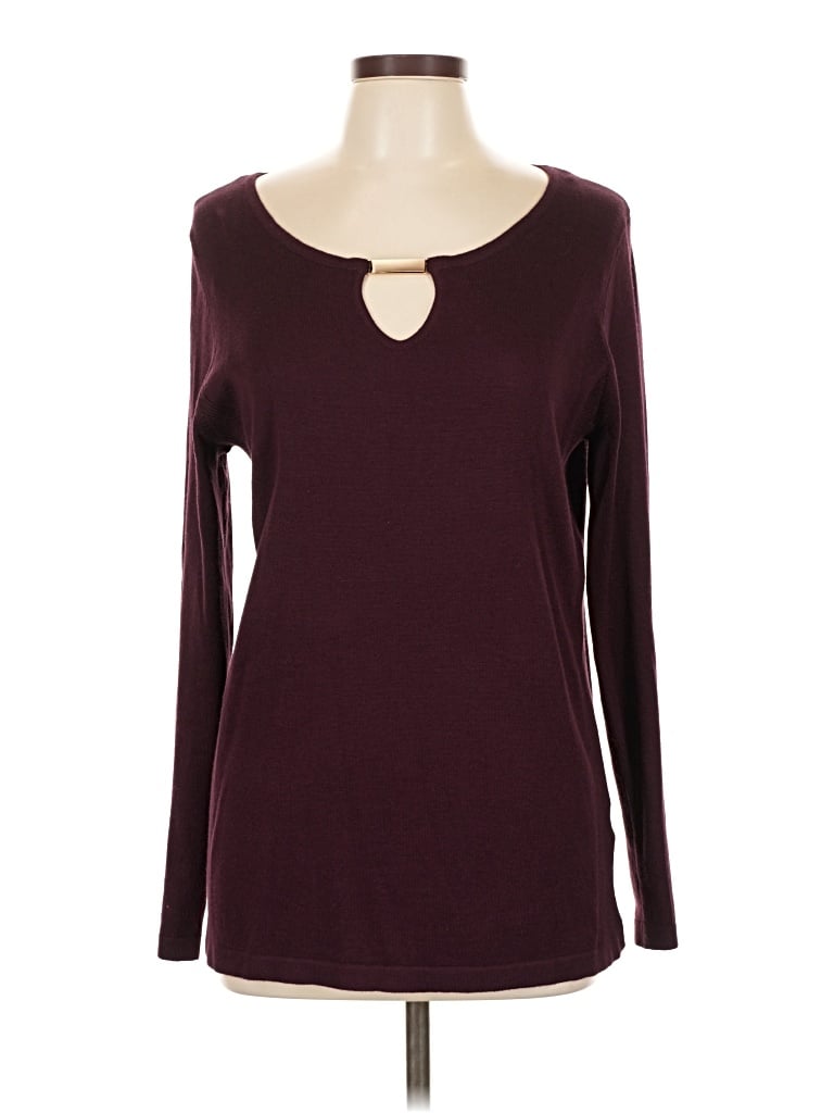 Pre-owned Lety & Me Cardigan Sweater In Burgundy