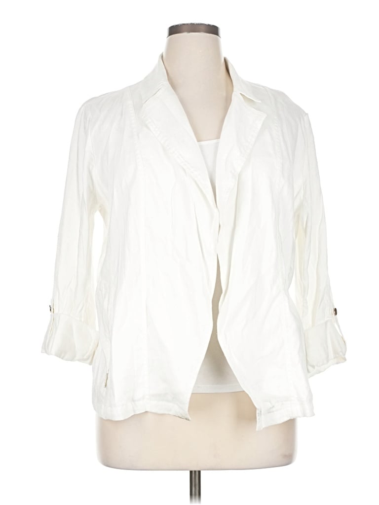 Pre-owned Chico's Blazer Jacket In White