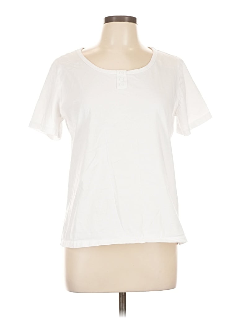 Pre-owned Coral Bay Short Sleeve Henley Shirt In White
