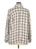 Max Studio 100% Rayon Plaid Ivory Long Sleeve Blouse Size XL - photo 2