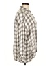 Max Studio 100% Rayon Plaid Ivory Long Sleeve Blouse Size XL - photo 4