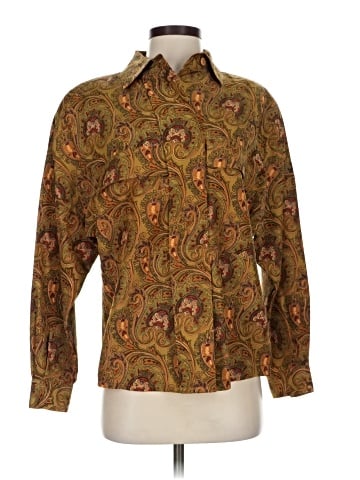Linda Allard Ellen Tracy Long Sleeve Silk Top (view 1)