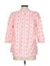 Lands' End 100% Baumwolle Pink 3/4 Sleeve Blouse Size 11 - photo 2