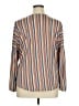 Skye's The Limit Stripes Orange Tan 3/4 Sleeve Blouse Size XL - photo 2