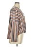 Skye's The Limit Stripes Orange Tan 3/4 Sleeve Blouse Size XL - photo 4