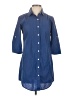 Sunhee Moon 100% Cotton Blue 3/4 Sleeve Button-Down Shirt Size XS (0) - photo 1