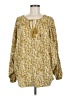 Hayden 100% Polyester Gold Long Sleeve Blouse Size M - photo 1