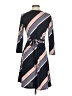 Ann Taylor 100% Polyester Stripes Gray Blue Casual Dress Size 4 - photo 2