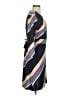 Ann Taylor 100% Polyester Stripes Gray Blue Casual Dress Size 4 - photo 4