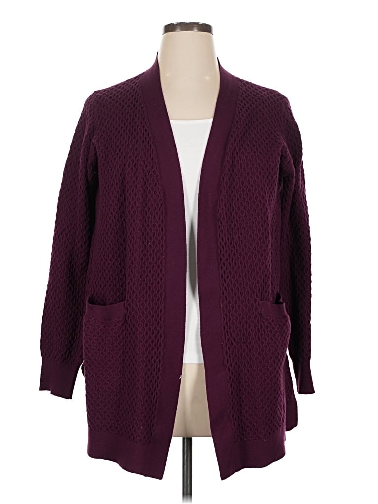 Pre-owned Evolution By Cyrus Cardigan Sweater In Burgundy
