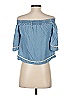 Alya 100% Lyocell Blue 3/4 Sleeve Blouse Size XS - photo 2