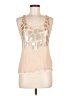 MM Couture 100% Silk Tan Sleeveless Silk Top Size M - photo 1
