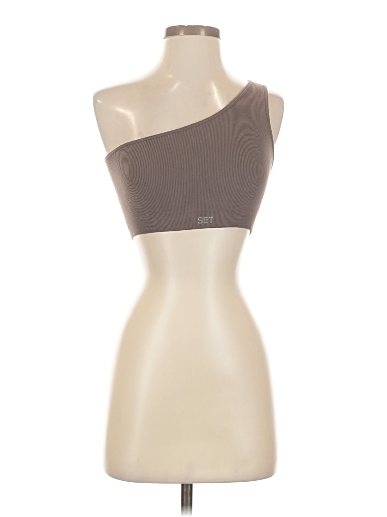 Pre-owned Set Active Tube Top Tan Strapless Neckline Tops In Brown