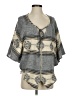 Waverly Grey Aztec Or Tribal Print Gray Poncho Size S - photo 1