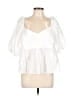 Saks Fifth Avenue White 3/4 Sleeve Blouse Size L - photo 1