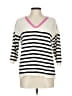Talbots 100% Cotton Stripes White Pullover Sweater Size L - photo 1