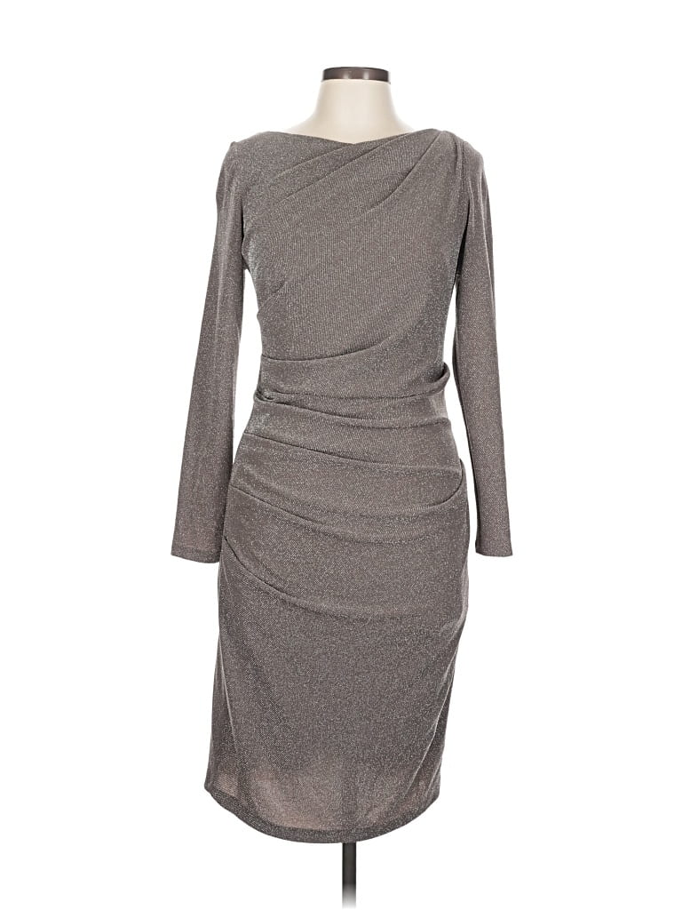 Pre-owned Betsy & Adam Cocktail Dress In Gray