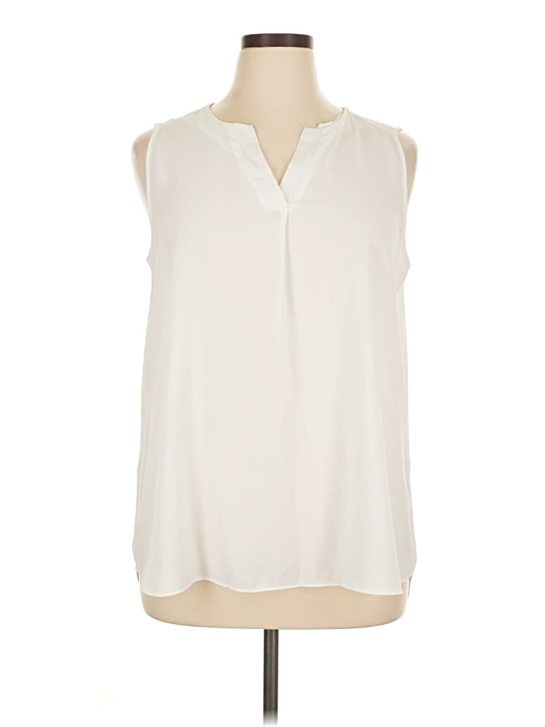 Pre-owned Sami & Jo Sleeveless Blouse In White