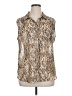 Liz Claiborne 100% Polyester Animal Print Tan Sleeveless Blouse Size XL - photo 1