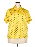Koret 100% Polyester Polka Dots Yellow Short Sleeve Blouse Size 20W - photo 1