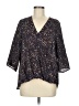 Three Dots 100% Polyester Brown 3/4 Sleeve Blouse Size M - photo 1