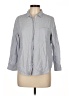 Everlane Stripes Gray 3/4 Sleeve Button-Down Shirt Size 10 - photo 1