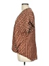 Max Studio Chevron-herringbone Brown Short Sleeve Blouse Size L - photo 5