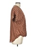 Max Studio Chevron-herringbone Brown Short Sleeve Blouse Size L - photo 4